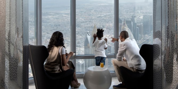 At the Top SKY world's highest observation deck on the 148th floor Burj Khalifa Dubai