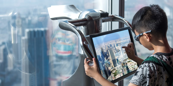 at the top observation deck Burj Khalifa Dubai