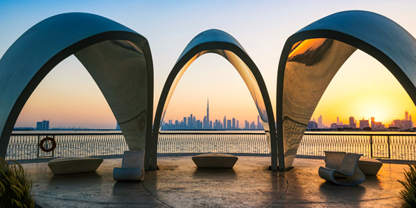     Creek Harbour Public Viewing Deck with Burj Khalifa view Dubai
