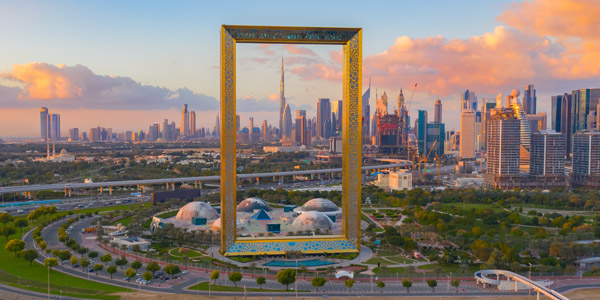     Dubai Frame with view of Burj Khalifa

